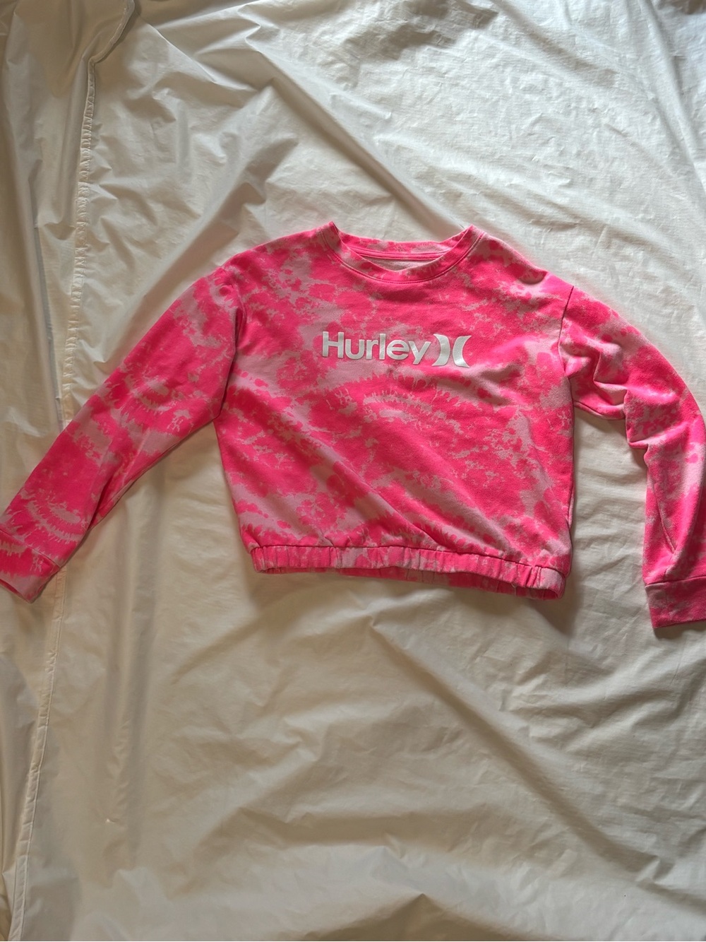 Hurley Girls Pink Tie Dye Crewneck Sweatshirt Size L 12-14